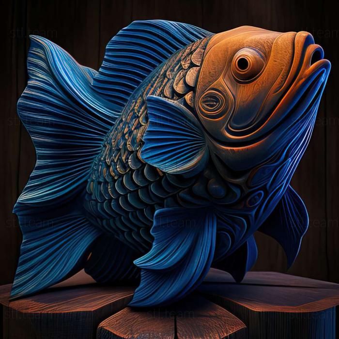 3D model Akara blue fish (STL)